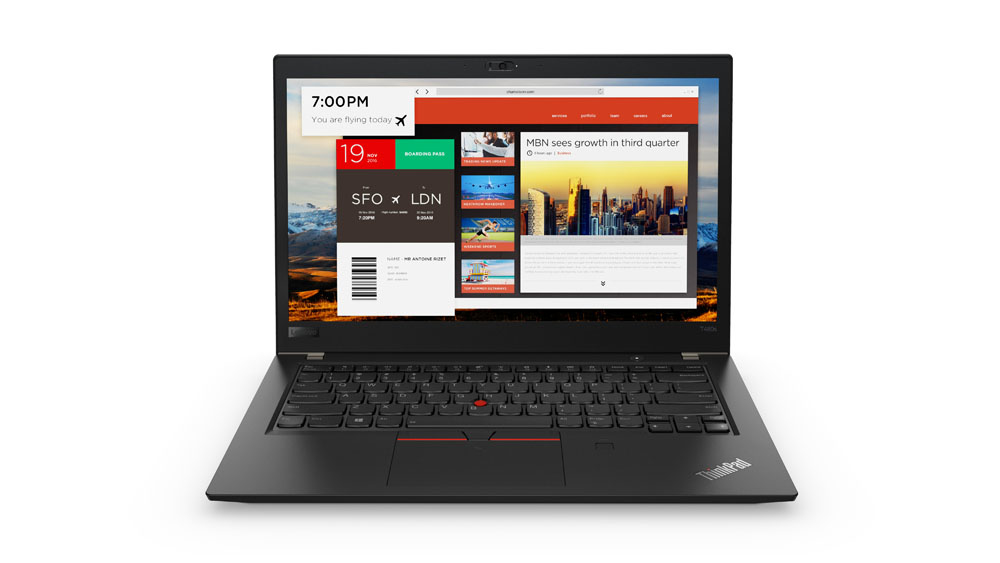 Lenovo ThinkPad T480s Core™ i7-8650U 16GB 256GB SSD 14″ FHD(1920 x 1080) Win 11Pro Black 1.3KG – תיק מתנה-מוחדש- שנה אחריות – תמונה 4