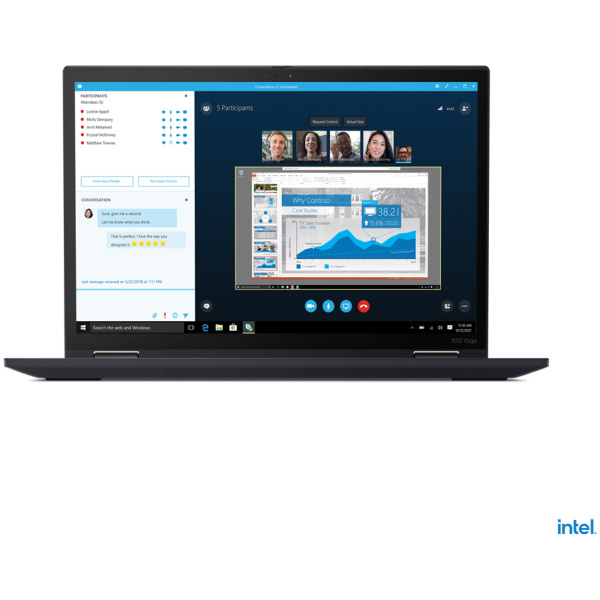 Lenovo ThinkPad X13 YOGA Core™ i5-1145G7 16GB 256GB SSD 13.3″ Touch (1920×1080) 2-in-1 Win 11 Pro -עט-Black – תיק מתנה-מוחדש- שנה אחריות