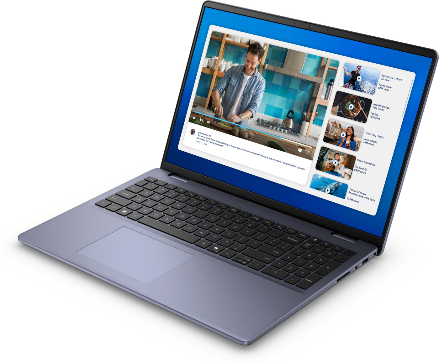 Dell 16 DC16251 Core™ 7 150U 1TB SSD 16GB 16" (1920x1200) TOUCHSCREEN WIN11 ICE BLUE Backlit Keyboard FP Reader – תמונה 4