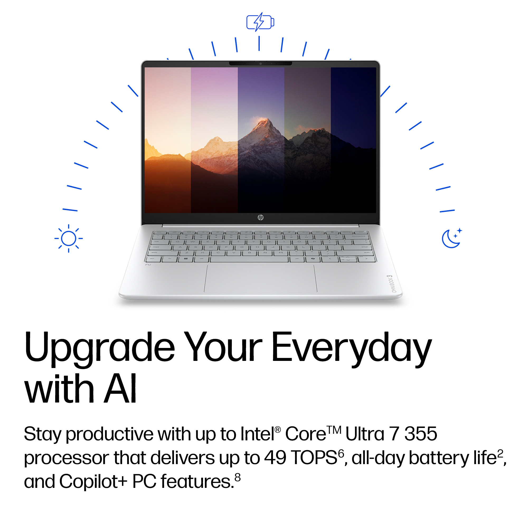 HP OmniBook 3 17-DF0575 Core™ Ultra 7 355U 1TB SSD 16GB 17.3" (1920x1080) TOUCHSCREEN WIN11 Backlit Keyboard – תמונה 6