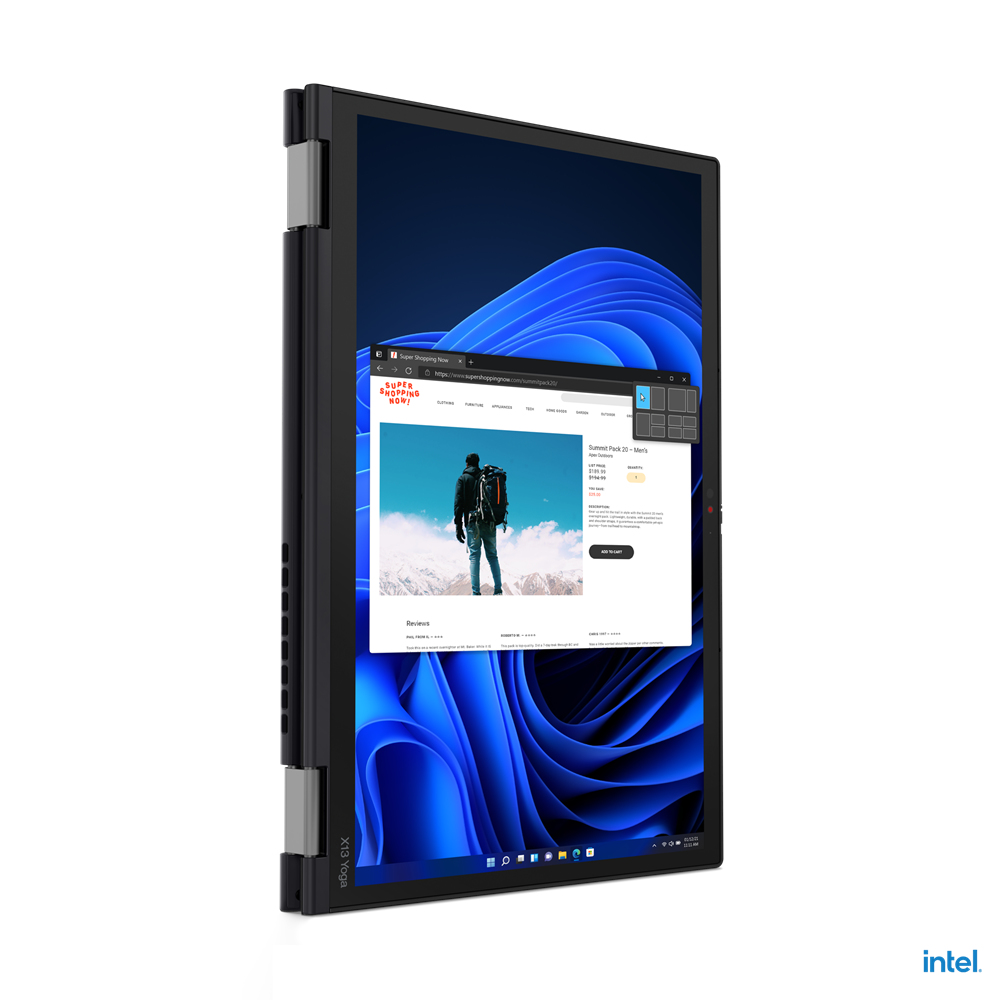Lenovo ThinkPad X13 YOGA G3 Core™ i5-1245U 16GB 512GB SSD 13.3″ Touch (1920×1080) 2-in-1 Win 11 Pro -עט-Black – תיק מתנה-מוחדש- שנה אחריות – תמונה 4