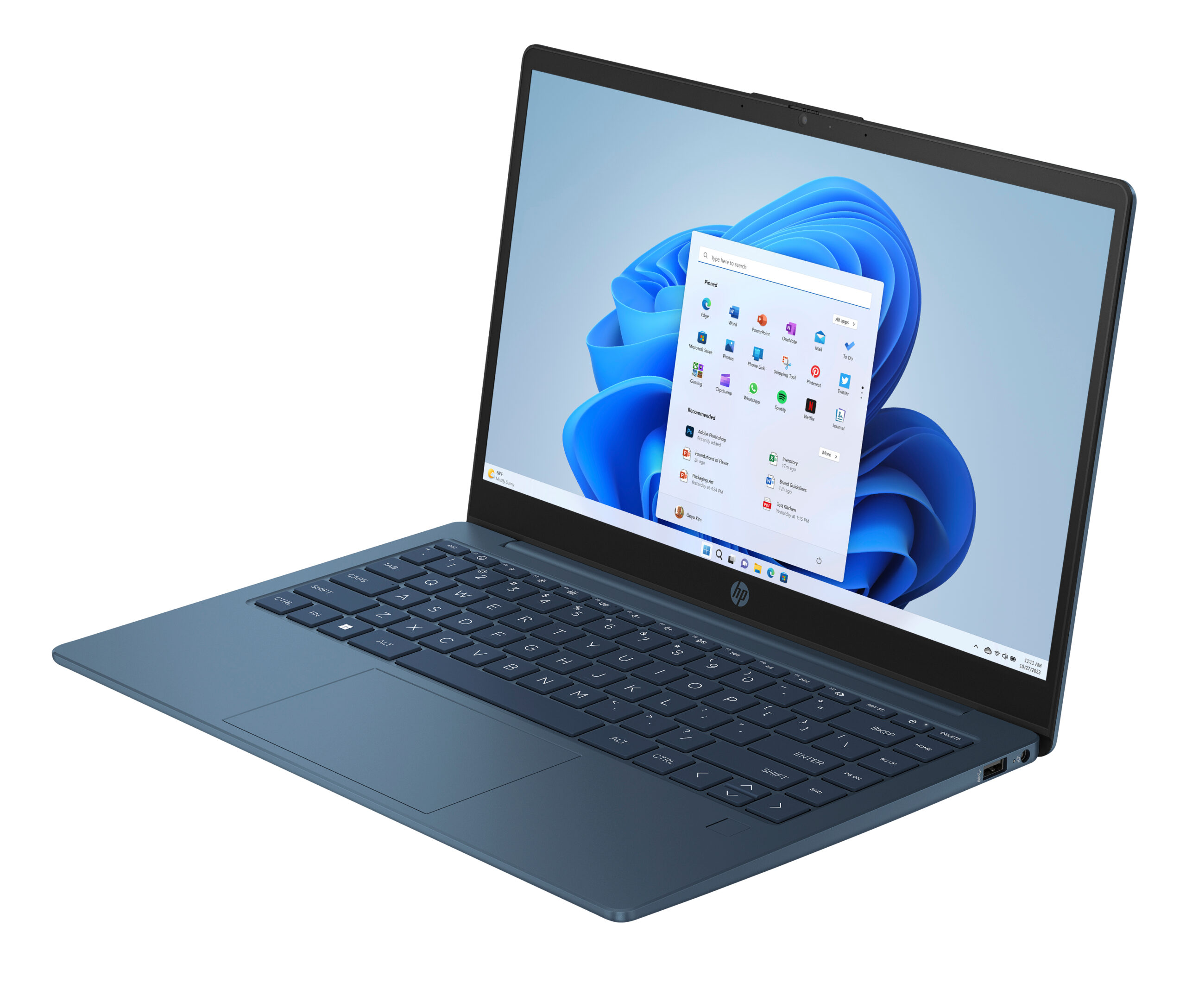 HP 14-EP2012 Intel® N150 128GB UFS 4GB 14" (1366x768) WIN11 WATERFALL BLUE – תמונה 3