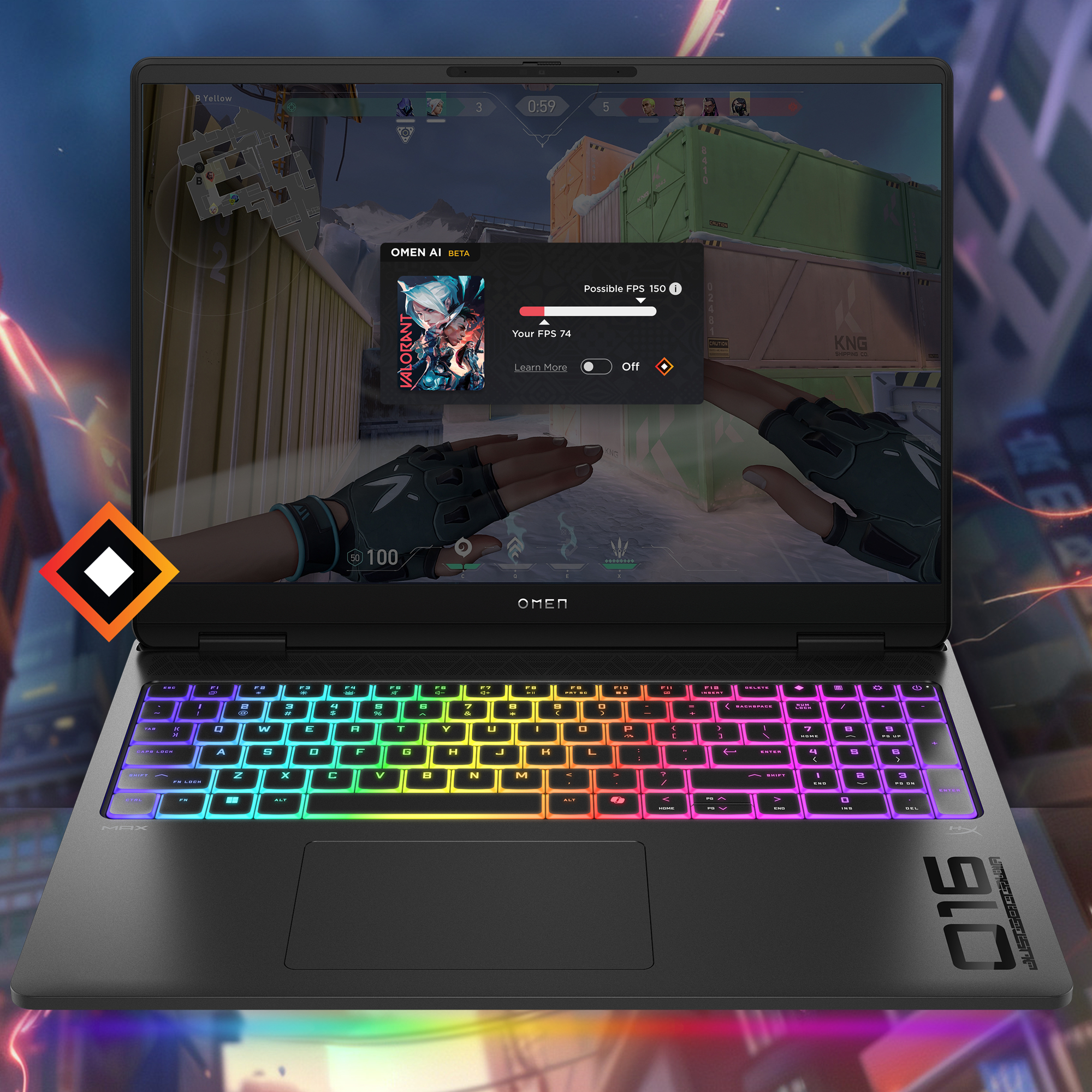 HP OMEN MAX16-AH0033 GAMING Core™ Ultra 9 275HX 1TB SSD 32GB 16" (2560x1600) 240Hz WIN11 NVIDIA® RTX 5080 16384MB SHADOW BLACK RGB Backlit Keyboard – תמונה 5