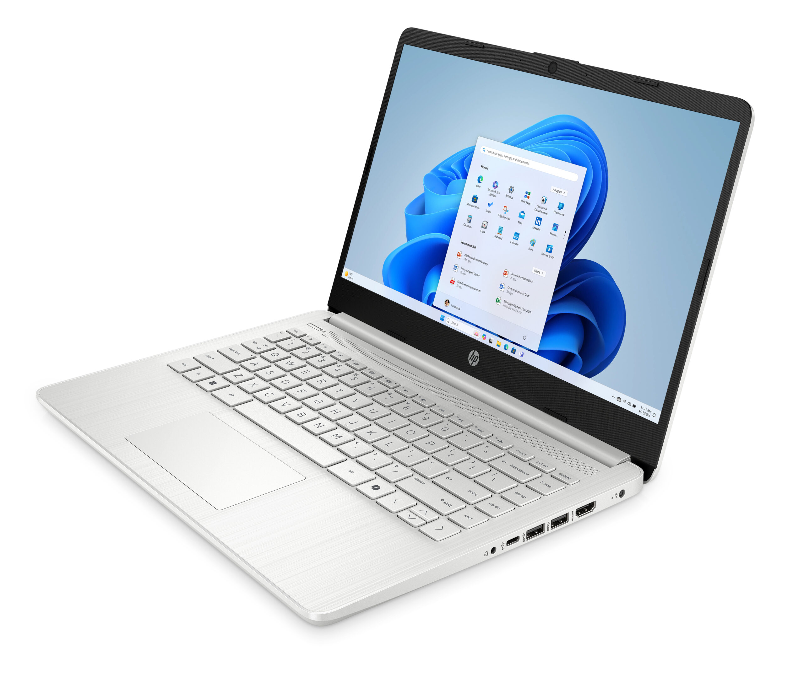 HP 14-DQ6101 Intel® N150 128GB UFS 4GB 14" (1366x768) WIN11 NATURAL SILVER – תמונה 5