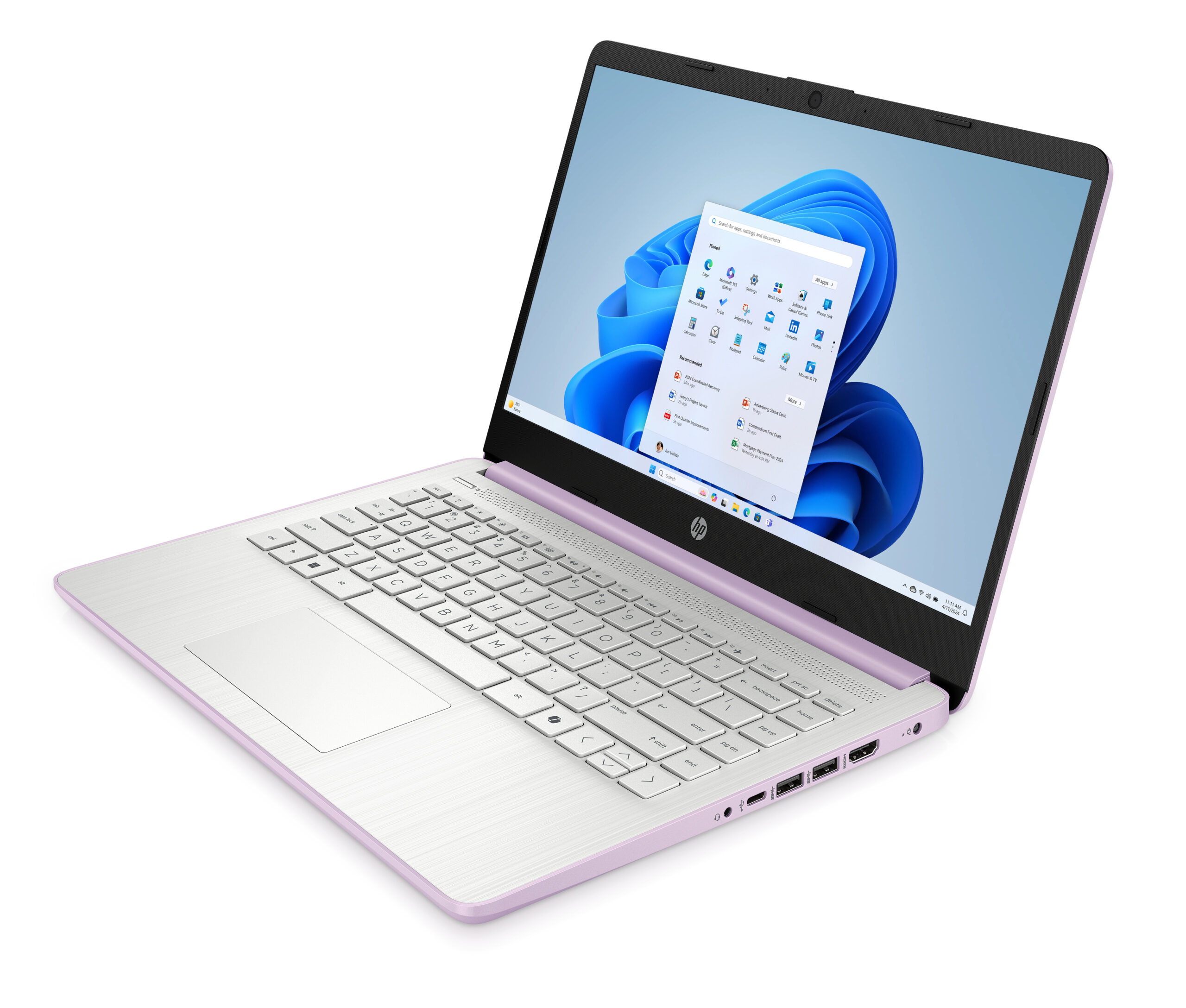 HP 14-DQ6104 Intel® N150 128GB UFS 4GB 14" (1366x768) WIN11 HONEY LAVENDER – תמונה 5