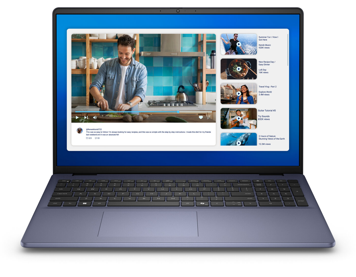 Dell 16 DC16251 Core™ 7 150U 1TB SSD 16GB 16" (1920x1200) TOUCHSCREEN WIN11 ICE BLUE Backlit Keyboard FP Reader – תמונה 2