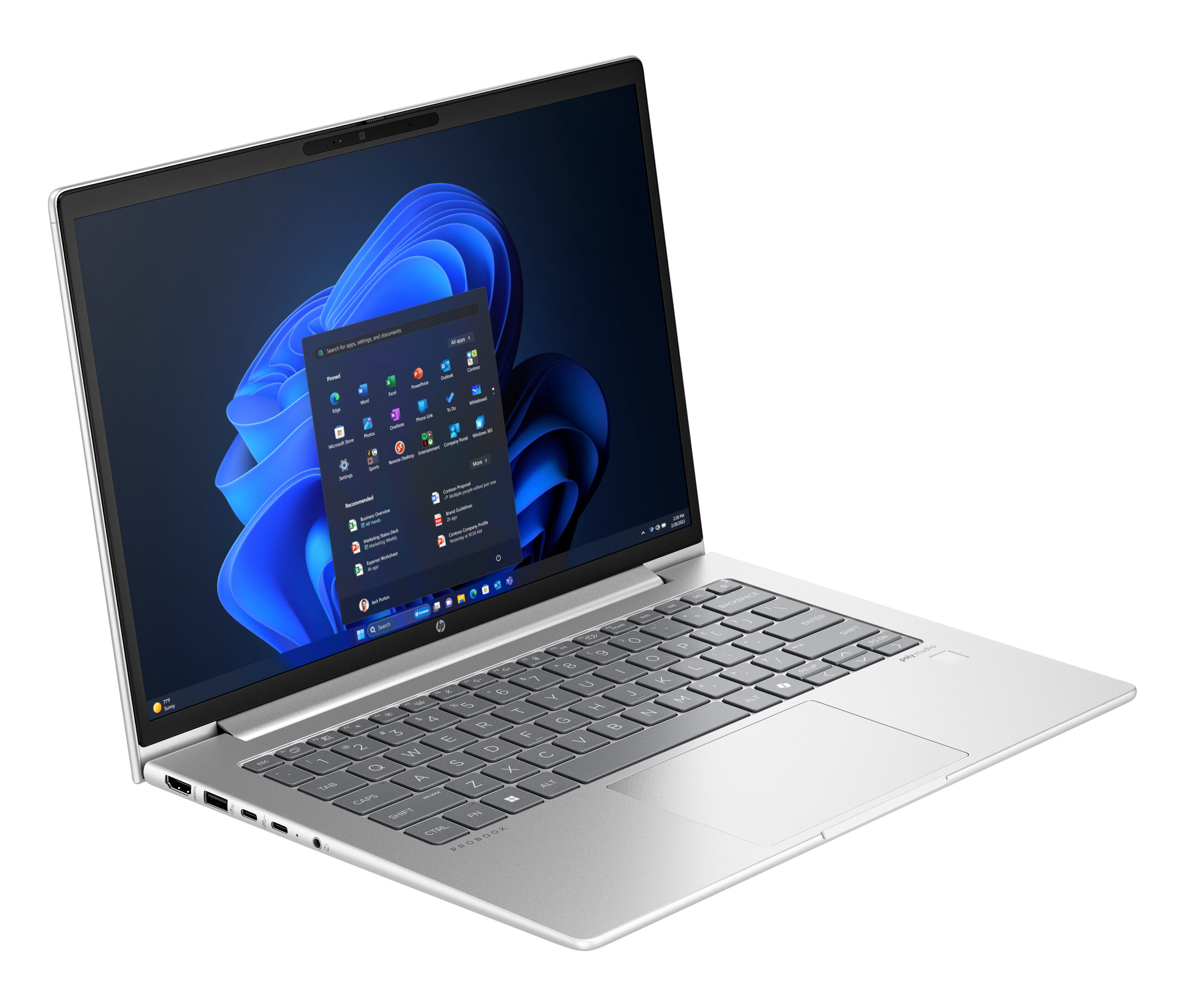 HP ProBook 440 G11 Core™ Ultra 7 155U 512GB SSD 16GB 14" (1920x1200) WIN11 Pro PIKE SILVER Backlit Keyboard FP Reader ENGLISH/FRENCH US Sales Only – תמונה 2