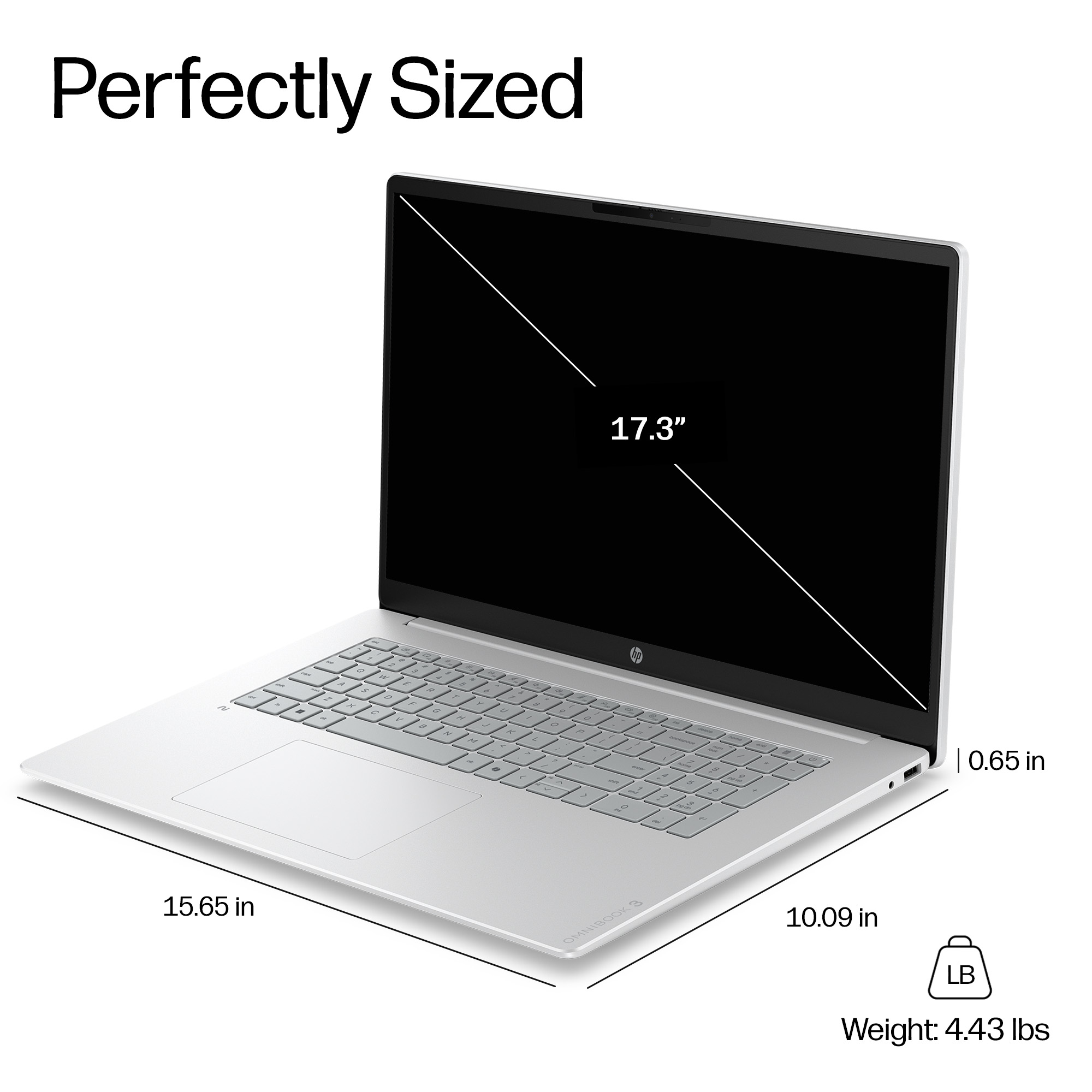 HP OmniBook 3 17-DF0575 Core™ Ultra 7 355U 1TB SSD 16GB 17.3" (1920x1080) TOUCHSCREEN WIN11 Backlit Keyboard – תמונה 5