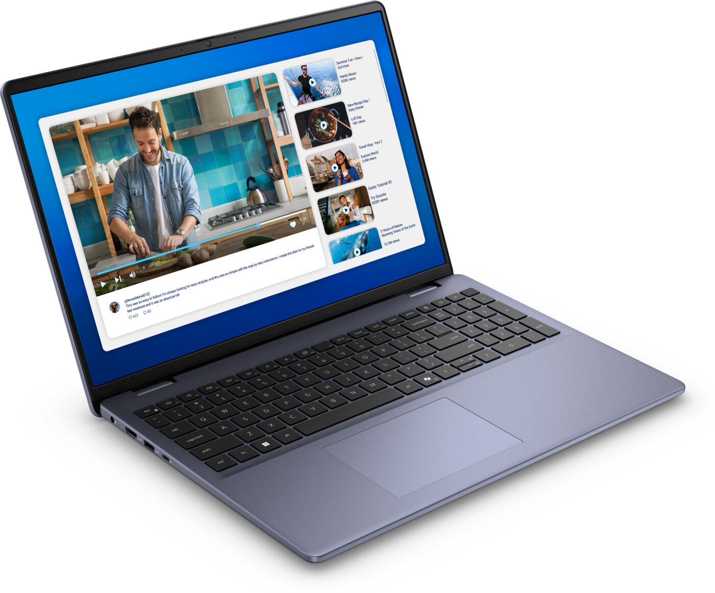 Dell 16 DC16251 Core™ 7 150U 1TB SSD 16GB 16" (1920x1200) TOUCHSCREEN WIN11 ICE BLUE Backlit Keyboard FP Reader – תמונה 3