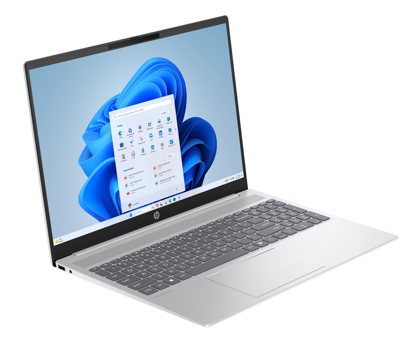 HP OmniBook 5 16-CD0079 Core™ Ultra 7 355 512GB SSD 16GB 16" (1920x1200) TOUCHSCREEN WIN11 METEOR SILVER Backlit Keyboard – תמונה 3