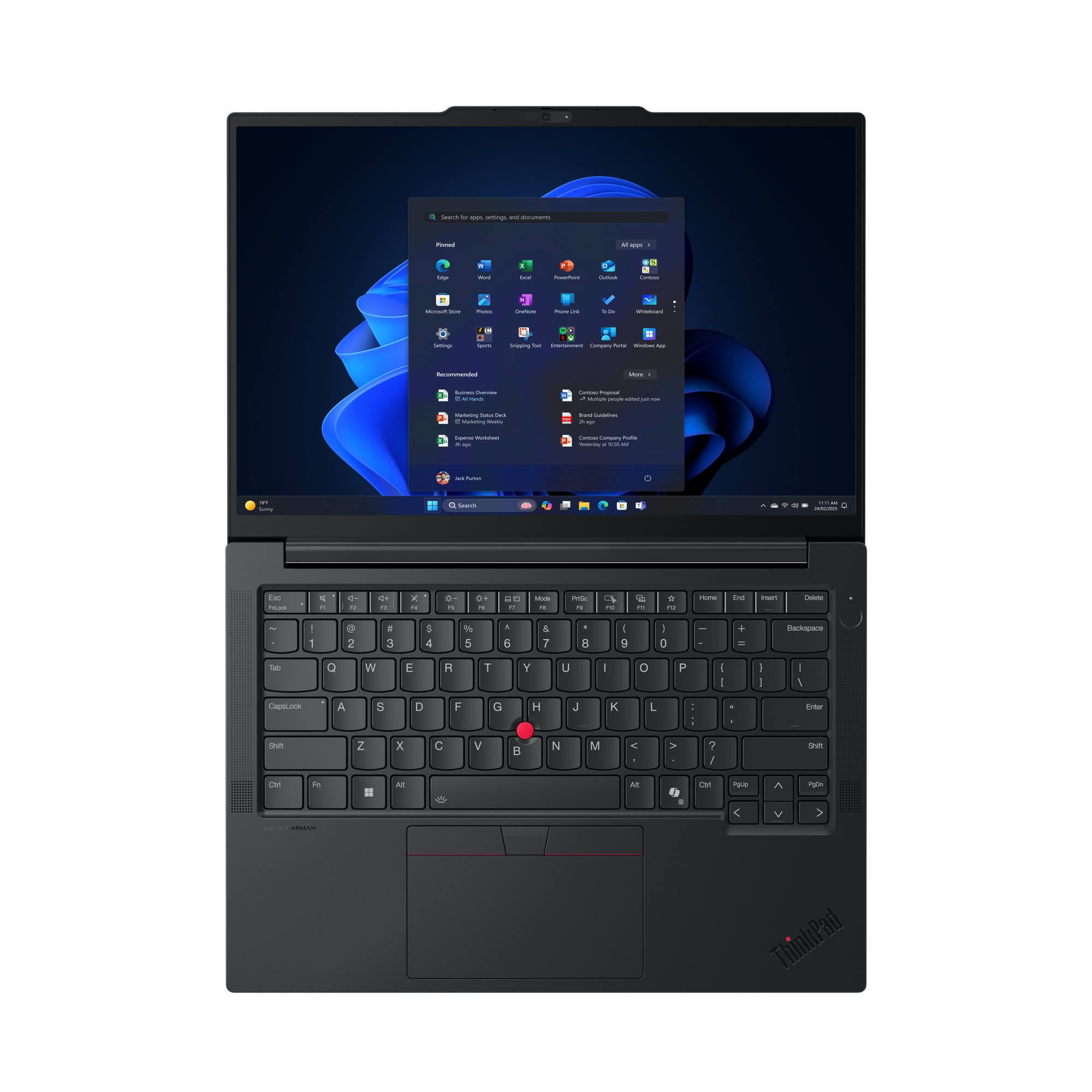 Lenovo ThinkPad E14 Gen 7 Core™ Ultra 7 255H 512GB SSD 16GB 14" (1920x1200) WIN11 Pro ECLIPSE BLACK Backlit Keyboard FP Reader – תמונה 6