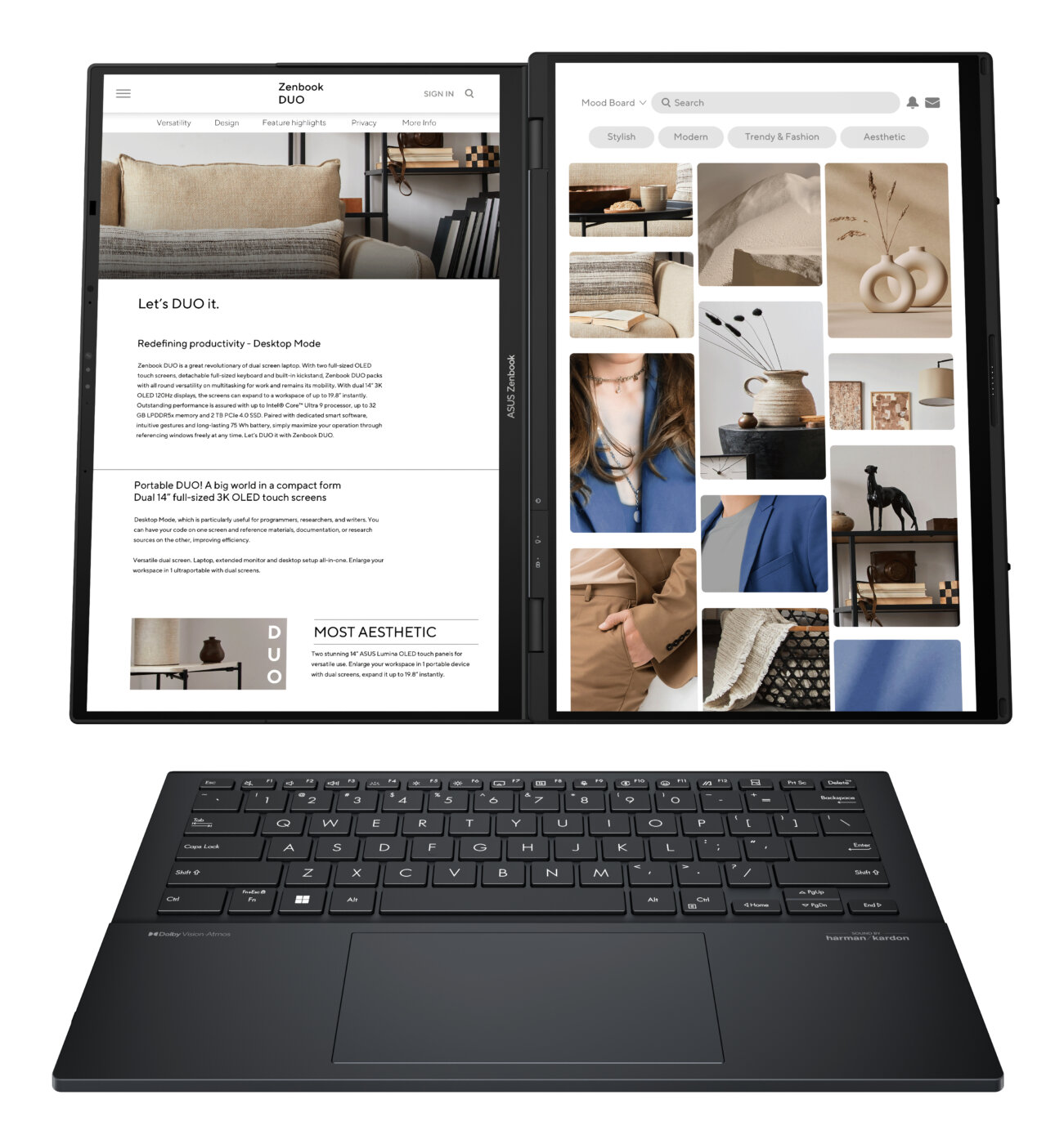 Asus ZenBook DUO UX8406CA-IS99T Core™ Ultra 9 285H 2TB SSD 32GB DUAL 14.5" (1920x1200) TOUCHSCREENS OLED WIN11 INKWELL GRAY Detacheable Backlit Keyboard – תמונה 7