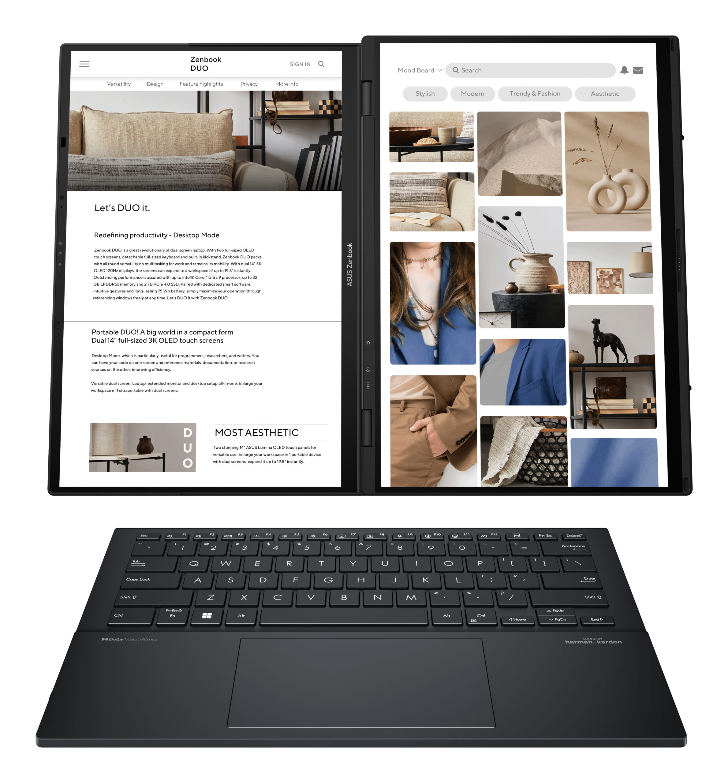 Asus ZenBook DUO UX8406CA-IS99T Core™ Ultra 9 285H 2TB SSD 32GB DUAL 14.5" (1920x1200) TOUCHSCREENS OLED WIN11 INKWELL GRAY Detacheable Backlit Keyboard – תמונה 6