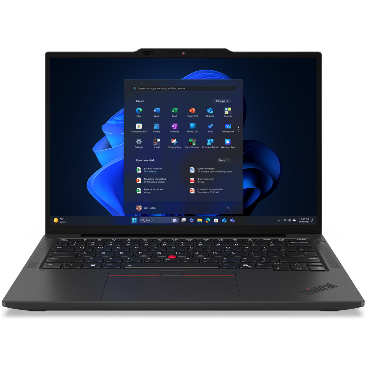 Lenovo ThinkPad X13 Gen 6 Core™ Ultra 7 255U 512GB SSD 16GB 13.3" WUXGA (1920x1200) IPS WIN11 Pro IR Webcam BLACK Backlit Keyboard FP Reader – תמונה 2