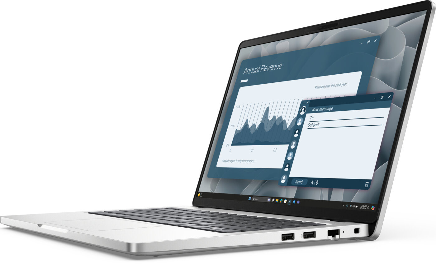 Dell Pro 14 AMD Ryzen™ AI 5 PRO 340 512GB 16GB 14" (1920x1200) WIN11 PLATINUM SILVER Backlit Keyboard 1-year on-site warranty Branded Brown Box with Dell Logo, not a retail box, NEW factory sealed – תמונה 3