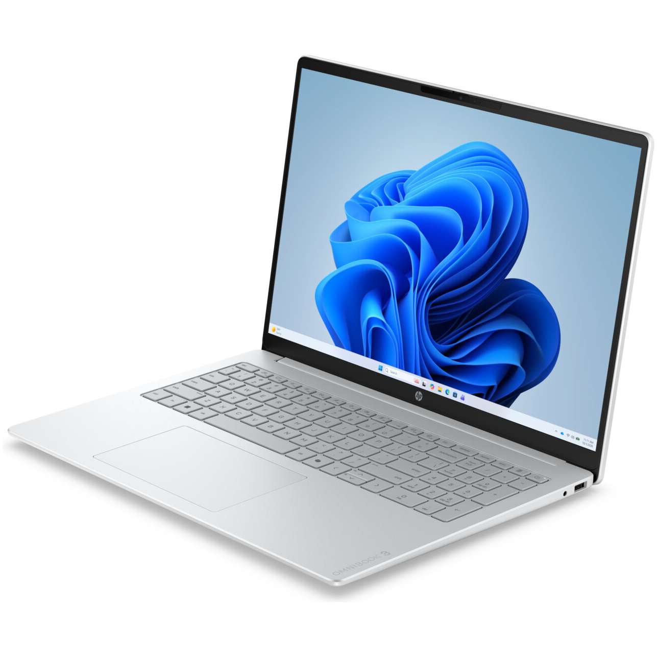 HP OmniBook 3 16-BY0015 AMD Ryzen™ 5 40 256GB SSD 8GB 16" (1920x1200) TOUCHSCREEN WIN11 GLACIER SILVER – תמונה 7