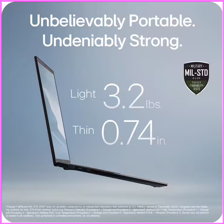 LG GRAM Core™ Ultra 258V 1TB SSD 32GB 17" (2560x1600) TOUCHSCREEN WIN11 BLACK Backlit Keyboard 1.46 kg – תמונה 6