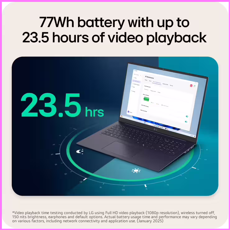 LG GRAM Core™ Ultra 258V 1TB SSD 32GB 17" (2560x1600) TOUCHSCREEN WIN11 BLACK Backlit Keyboard 1.46 kg – תמונה 9