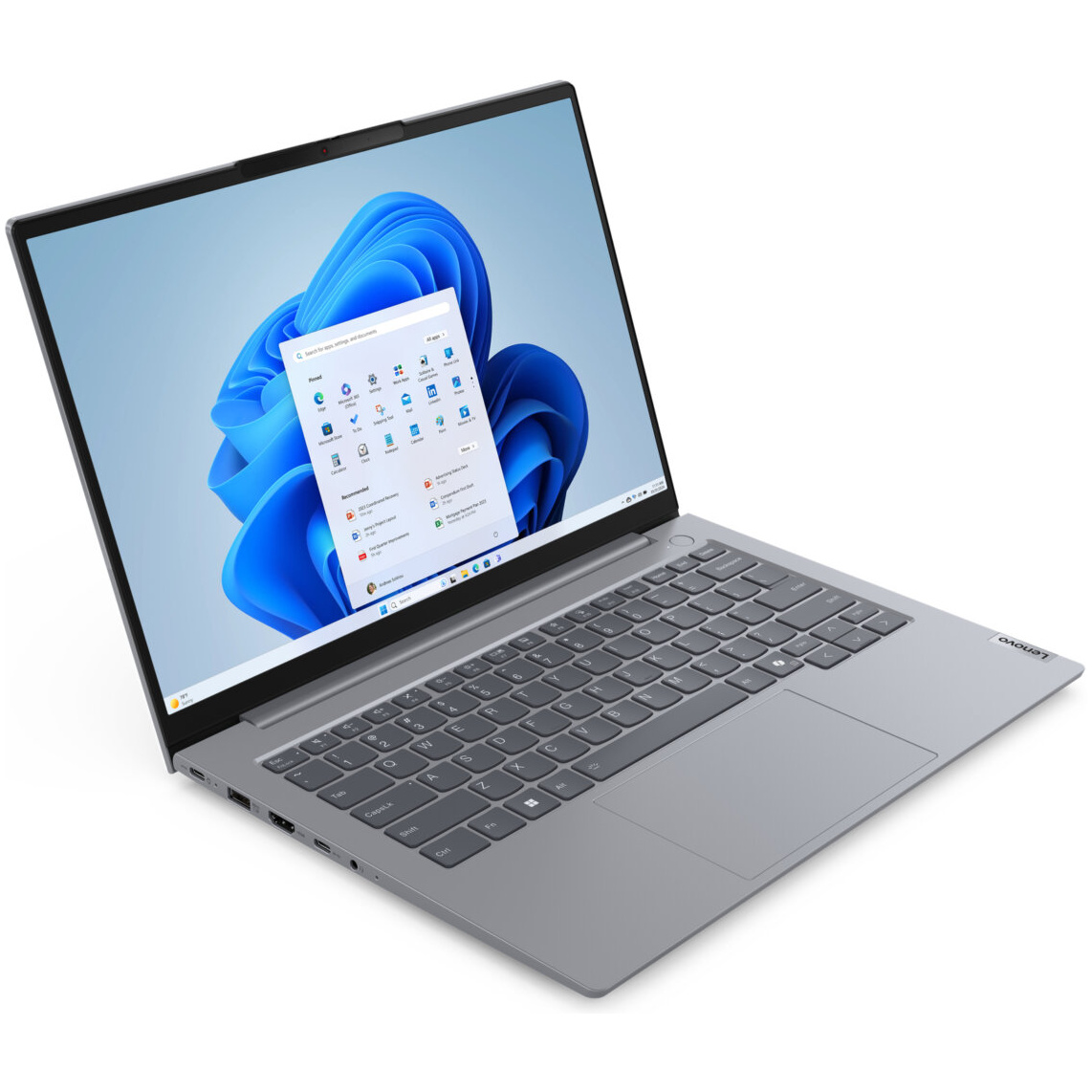 Lenovo ThinkBook 14 Gen 7 ARP Ryzen™ 5 7535HS 512GB SSD 16GB 14" WUXGA (1920x1200) IPS WIN11 Pro ARCTIC GREY Backlit Keyboard FP Reader – תמונה 2