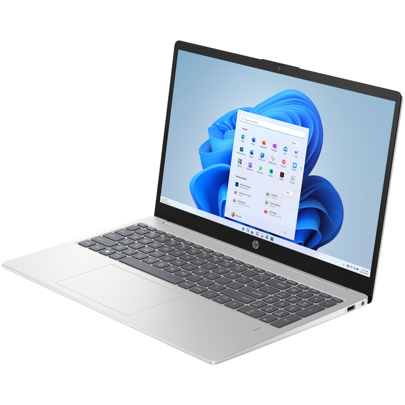 HP 15-FD0183 Core™ i7-1355U 1TB SSD 16GB 15.6" (1920x1080) WIN11 NATURAL SILVER Backlit Keyboard Open Box – תמונה 7
