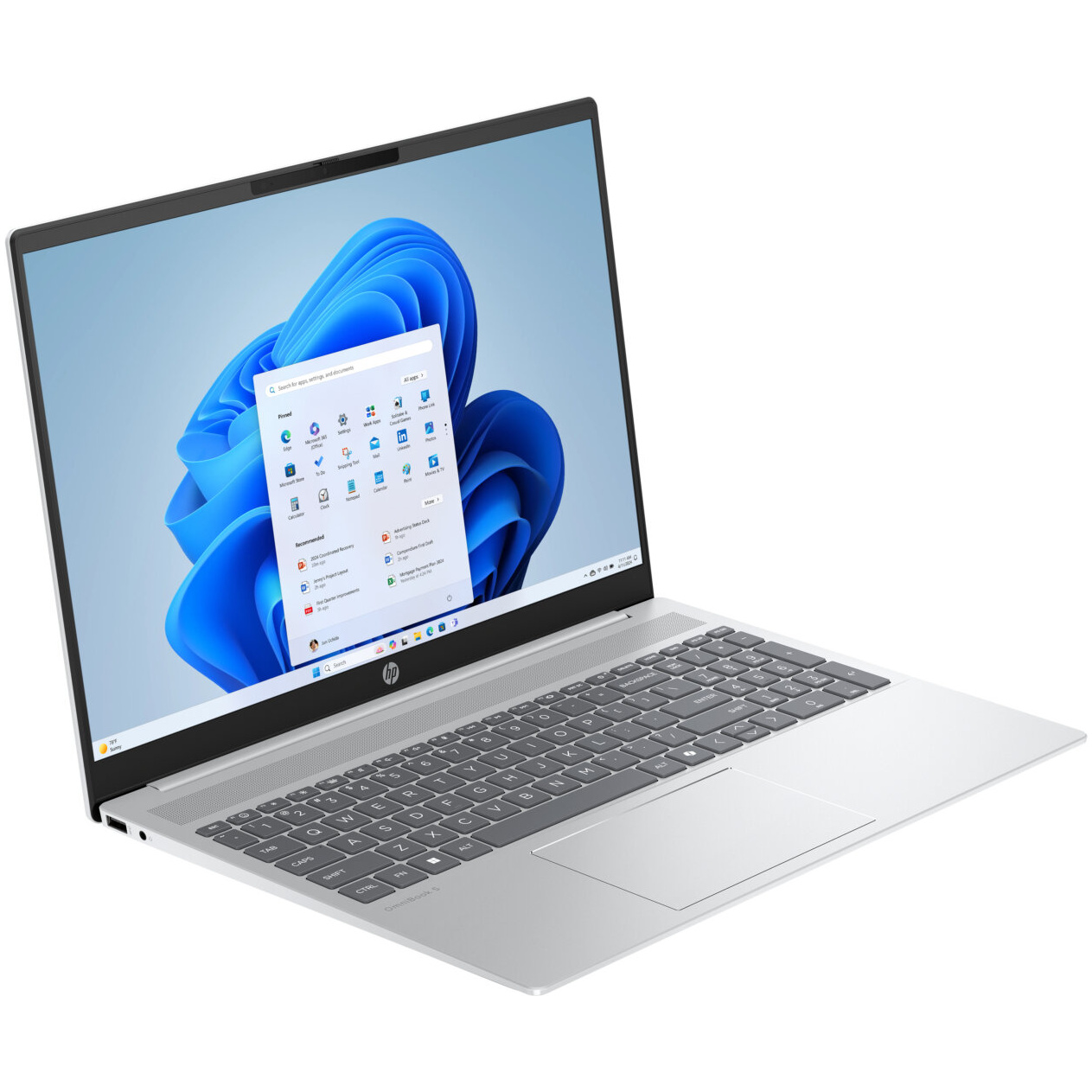 HP OmniBook 5 16-CD0070 Core™ Ultra 7 355 1TB SSD 16GB 16" (1920x1200) TOUCHSCREEN WIN11 METEOR SILVER ALUMINUM Backlit Keyboard – תמונה 2
