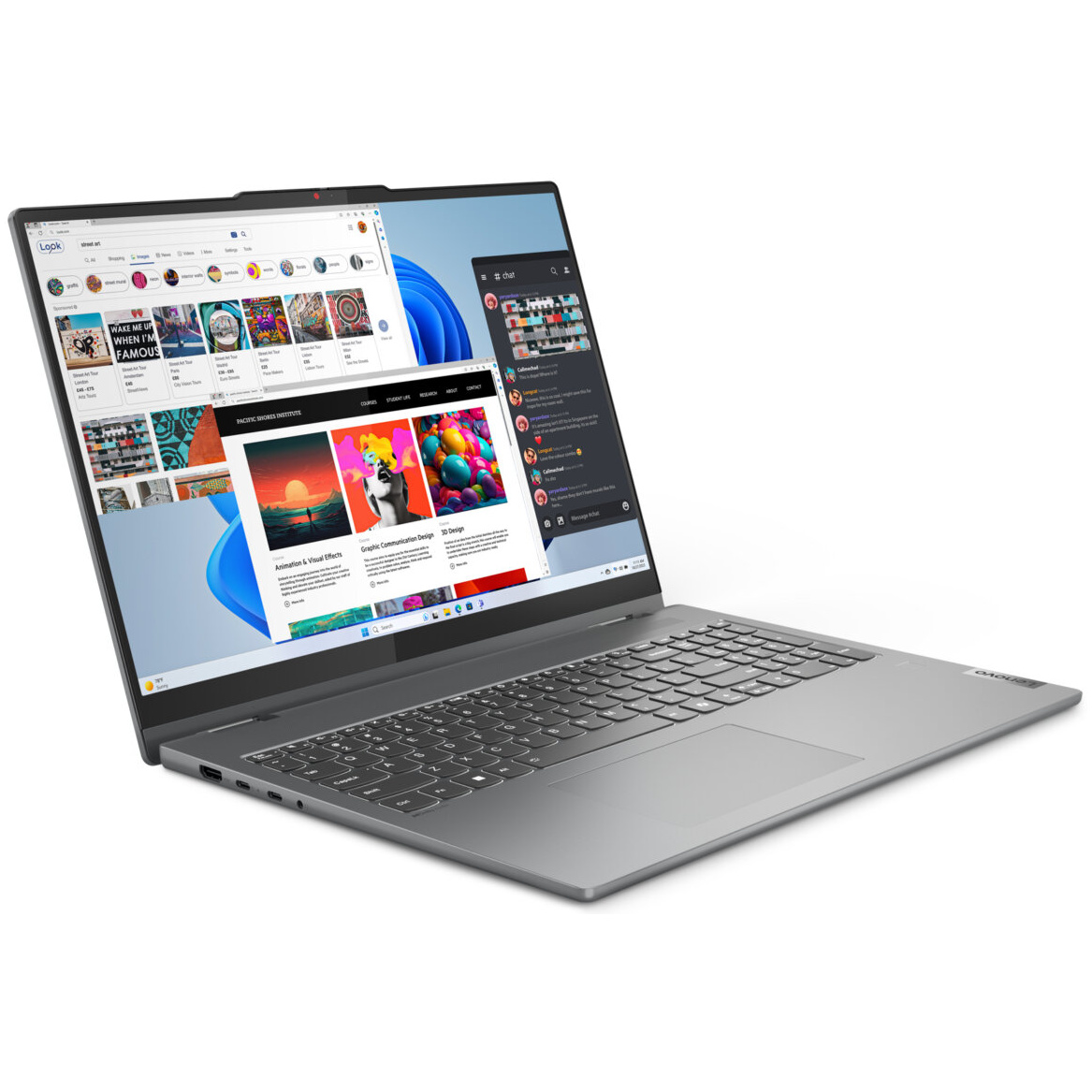 Lenovo 5 16AHP9 2-IN-1 Ryzen™ 7 8845HS 1TB SSD 16GB 16" WUXGA (1920x1200) TOUCHSCREEN IPS WIN11 LUNA GREY Backlit Keyboard FP Reader – תמונה 4