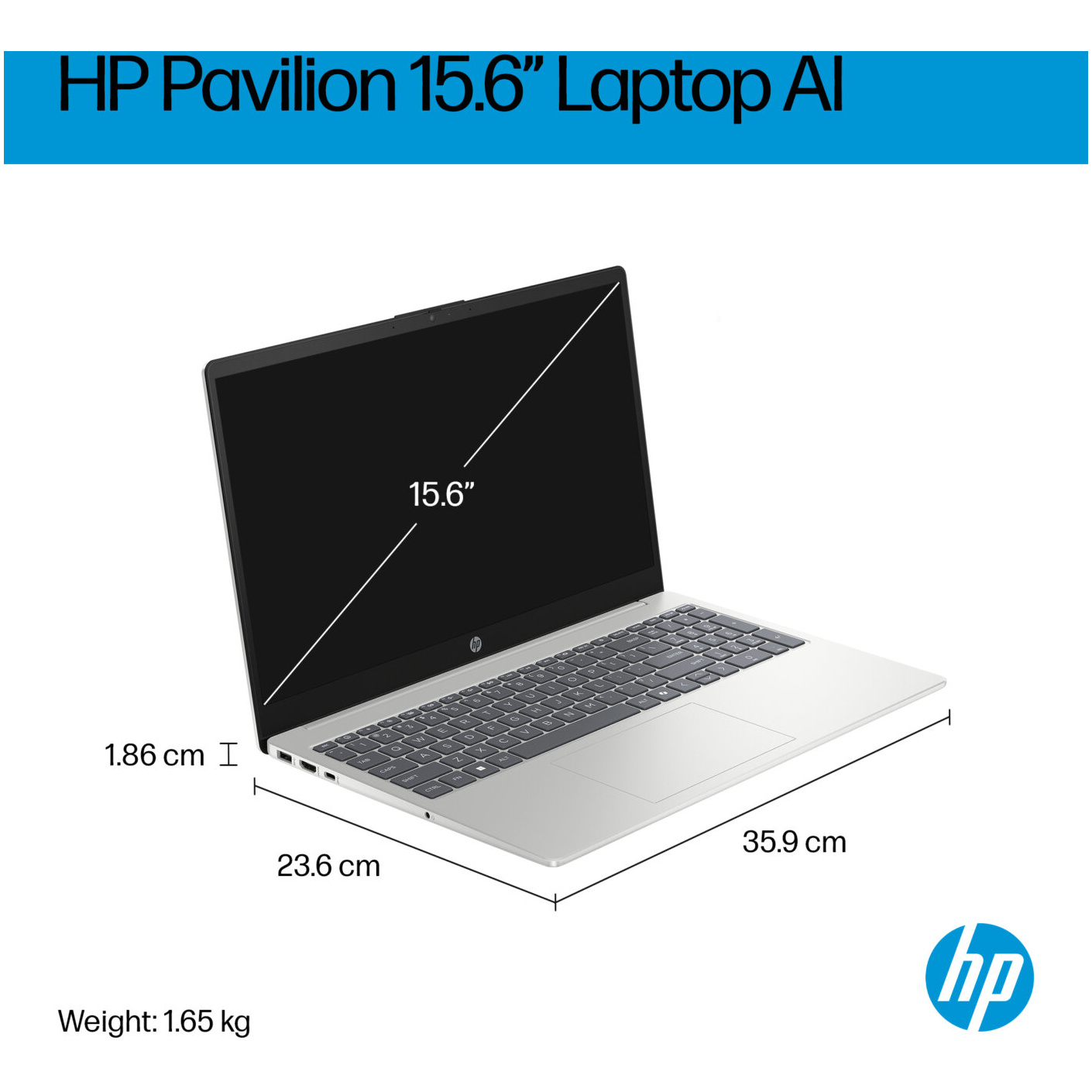 HP 15-FD2059 Core™ Ultra 5 225U 512GB SSD 8GB 15.6" (1920x1080) WIN11 NATURAL SILVER – תמונה 5