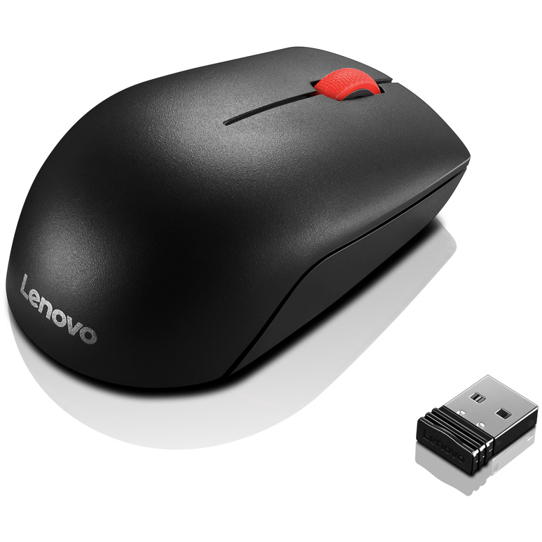 Lenovo Essential Wireless Mouse With USB Lightweight Ergonomic For PC Or Laptop - עכבר אלחוטי