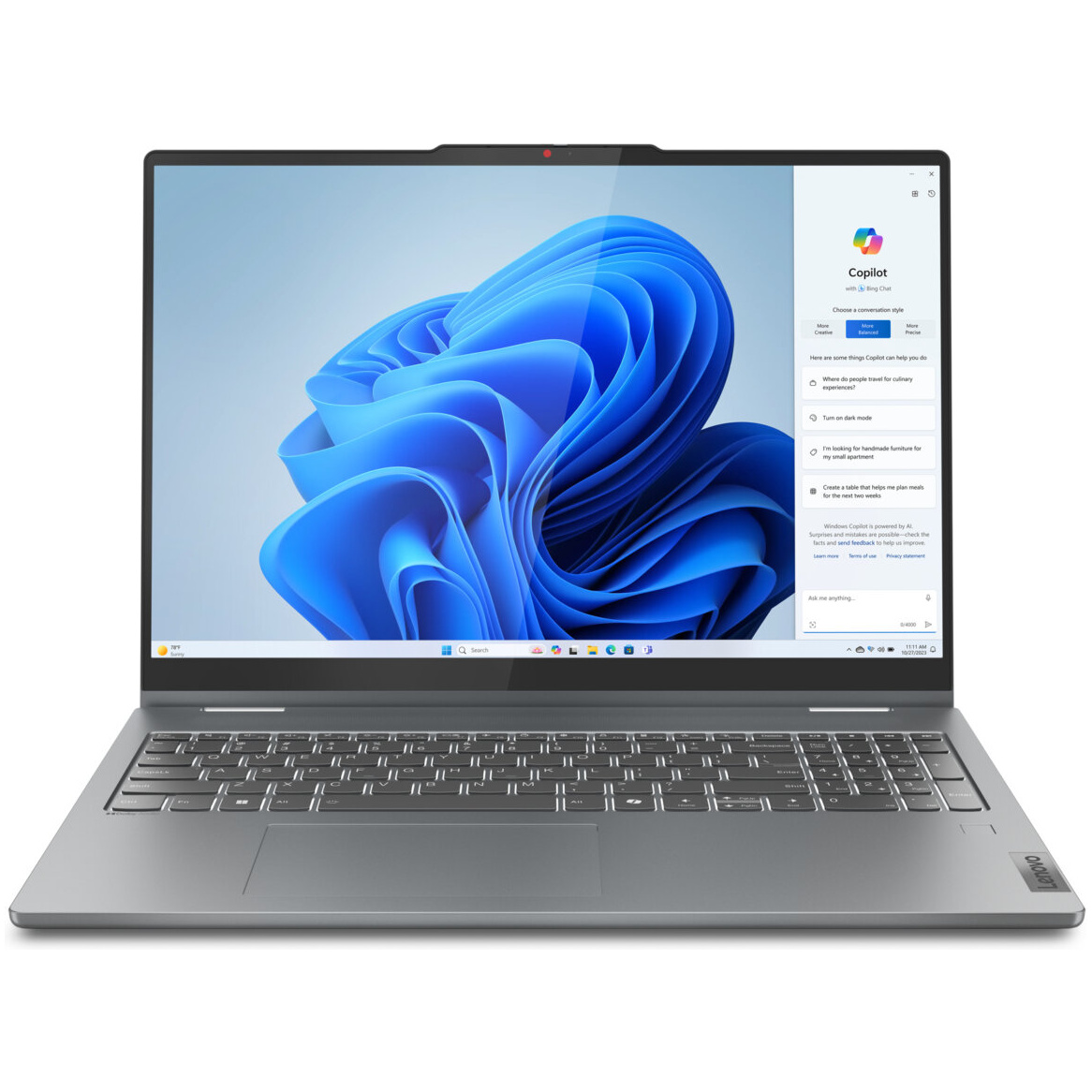 Lenovo 5 16AHP9 2-IN-1 Ryzen™ 7 8845HS 1TB SSD 16GB 16" WUXGA (1920x1200) TOUCHSCREEN IPS WIN11 LUNA GREY Backlit Keyboard FP Reader