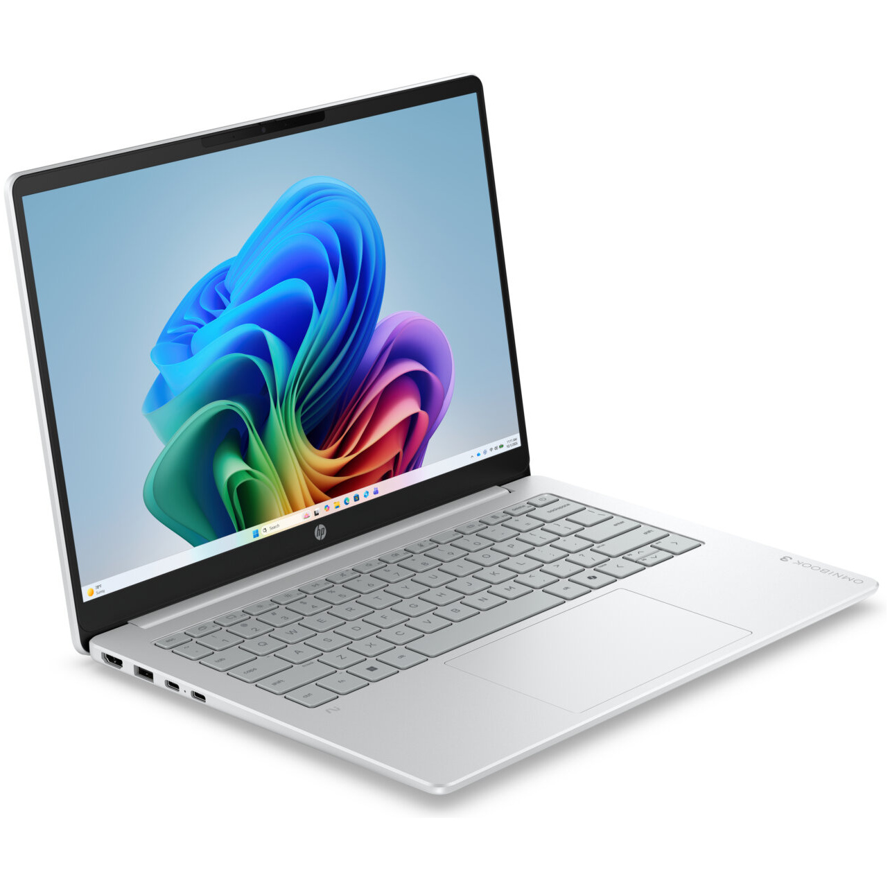 HP OmniBook 3 14-HZ0005 Snapdragon® X X1-26-100 512GB SSD 16GB 14" (1920x1200) TOUCHSCREEN WIN11 GLACIER SILVER – תמונה 6