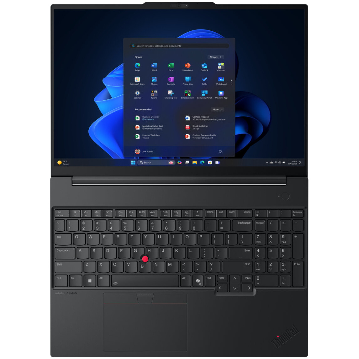 Lenovo ThinkPad E16 Gen 3 Core™ 5 210H 512GB SSD 16GB 16" WUXGA (1920x1200) TOUCHSCREEN IPS WIN11 Pro IR Webcam BLACK Back lit Keyboard FP Reader – תמונה 6