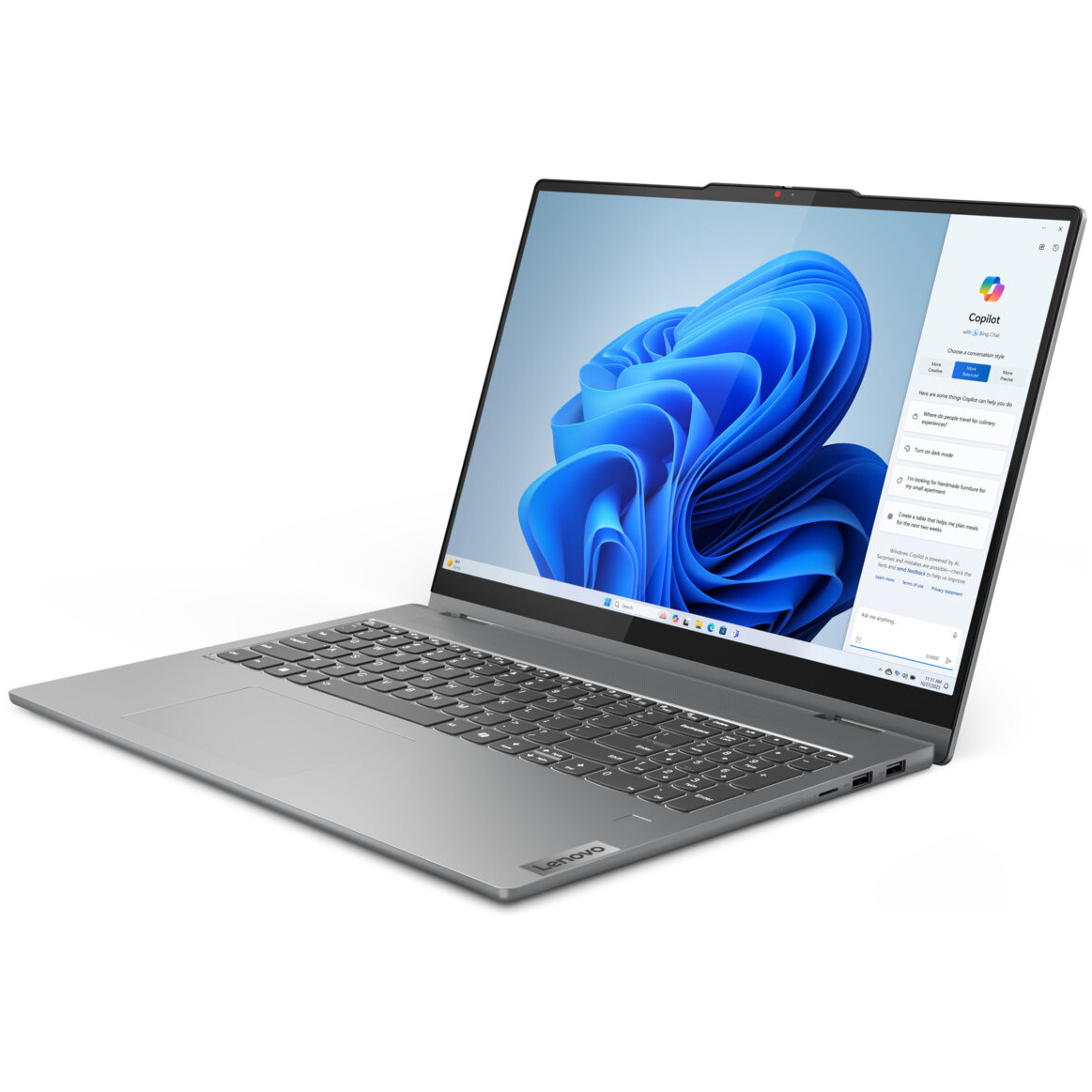 Lenovo 5 16AHP9 2-IN-1 Ryzen™ 7 8845HS 1TB SSD 16GB 16" WUXGA (1920x1200) TOUCHSCREEN IPS WIN11 LUNA GREY Backlit Keyboard FP Reader – תמונה 5