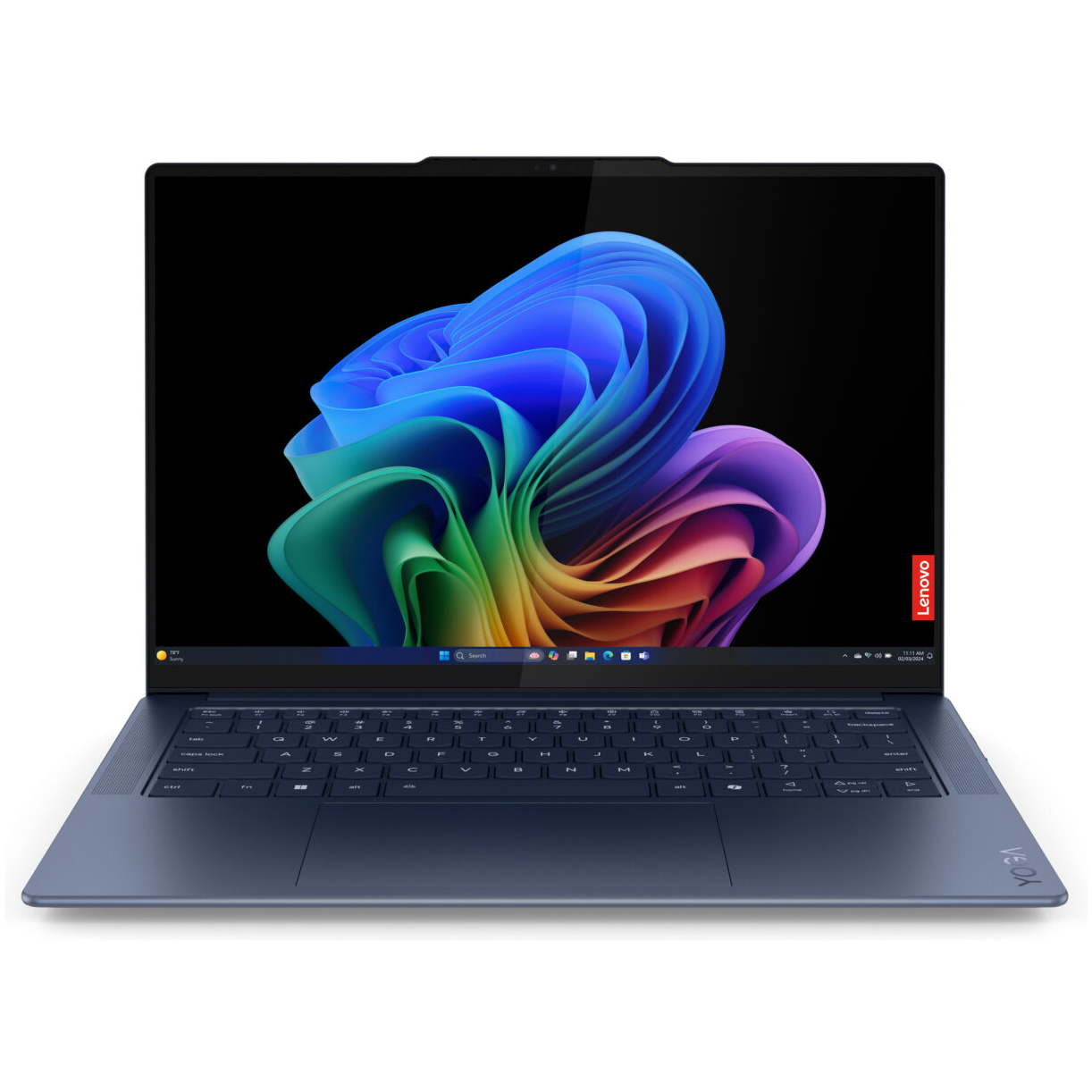Lenovo YOGA SLIM 7 14Q8X9 2-IN-1 Copilot+ PC Snapdragon® X Elite X1E-78-100 512GB SSD 16GB 14.5" (2944x1840) OLED TOUCHSCREEN WIN11 COSMIC BLUE Backlit Keyboard – תמונה 2