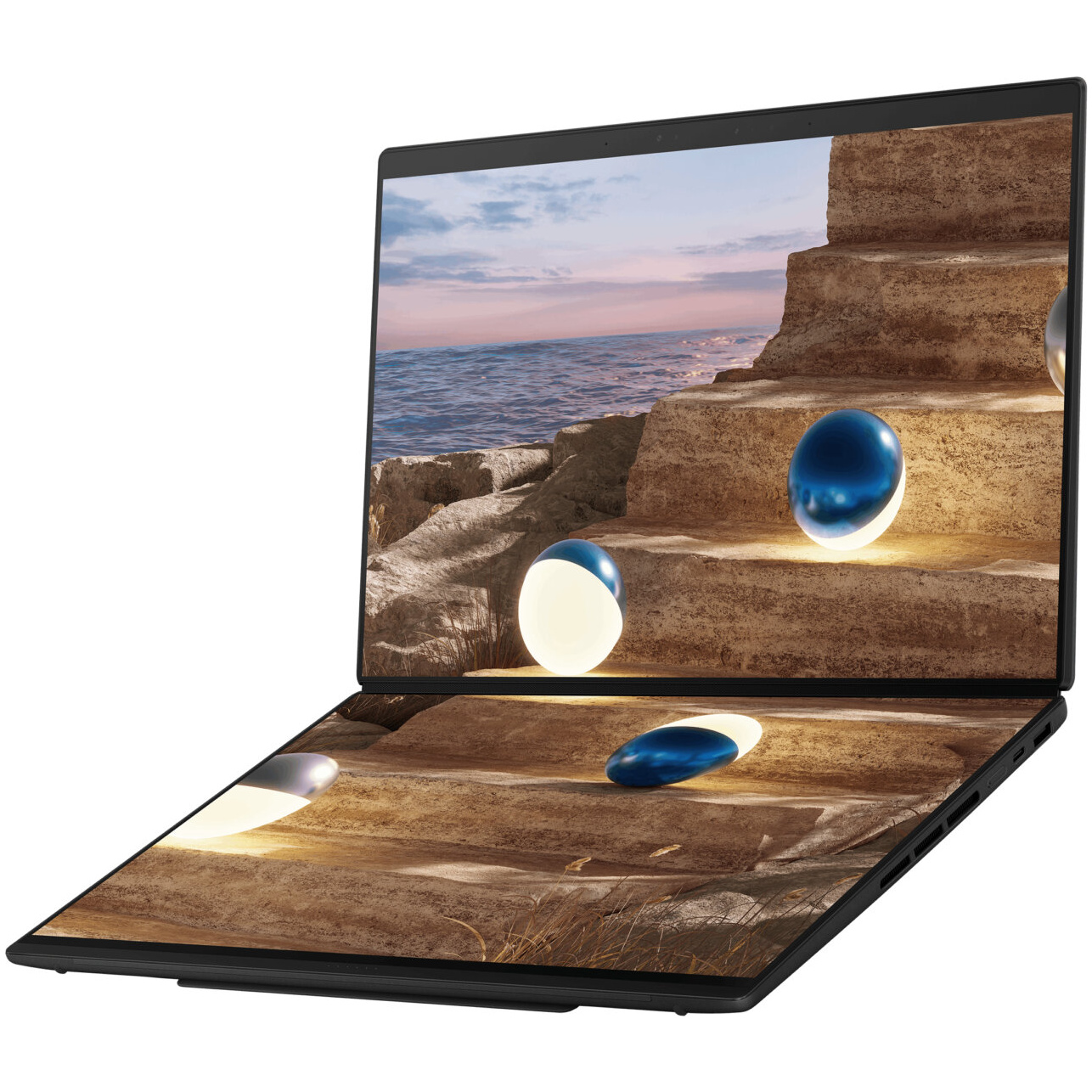 Asus ZenBook DUO UX8407AA-PSX9T Core™ Ultra X9 388H 1TB SSD 32GB DUAL 14.5" (2880x1800) OLED TOUCHSCREEN 144Hz WIN11 MOHER GRAY Detacheable Backlit Keyboard Sleeve and Stylus Included – תמונה 6