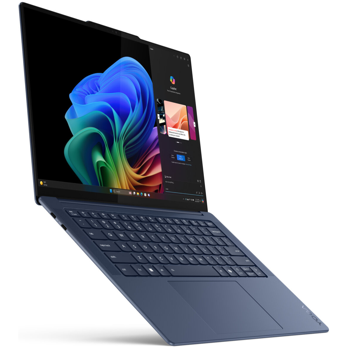 Lenovo YOGA SLIM 7 14Q8X9 2-IN-1 Copilot+ PC Snapdragon® X Elite X1E-78-100 512GB SSD 16GB 14.5" (2944x1840) OLED TOUCHSCREEN WIN11 COSMIC BLUE Backlit Keyboard – תמונה 4