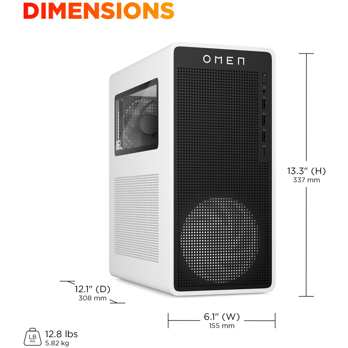 HP OMEN 16L TG03-0003W TOWER Core™ i5-14400F 1TB SSD 16GB WIN11 NVIDIA® RTX 4060 8192MB CERAMIC WHITE – תמונה 2