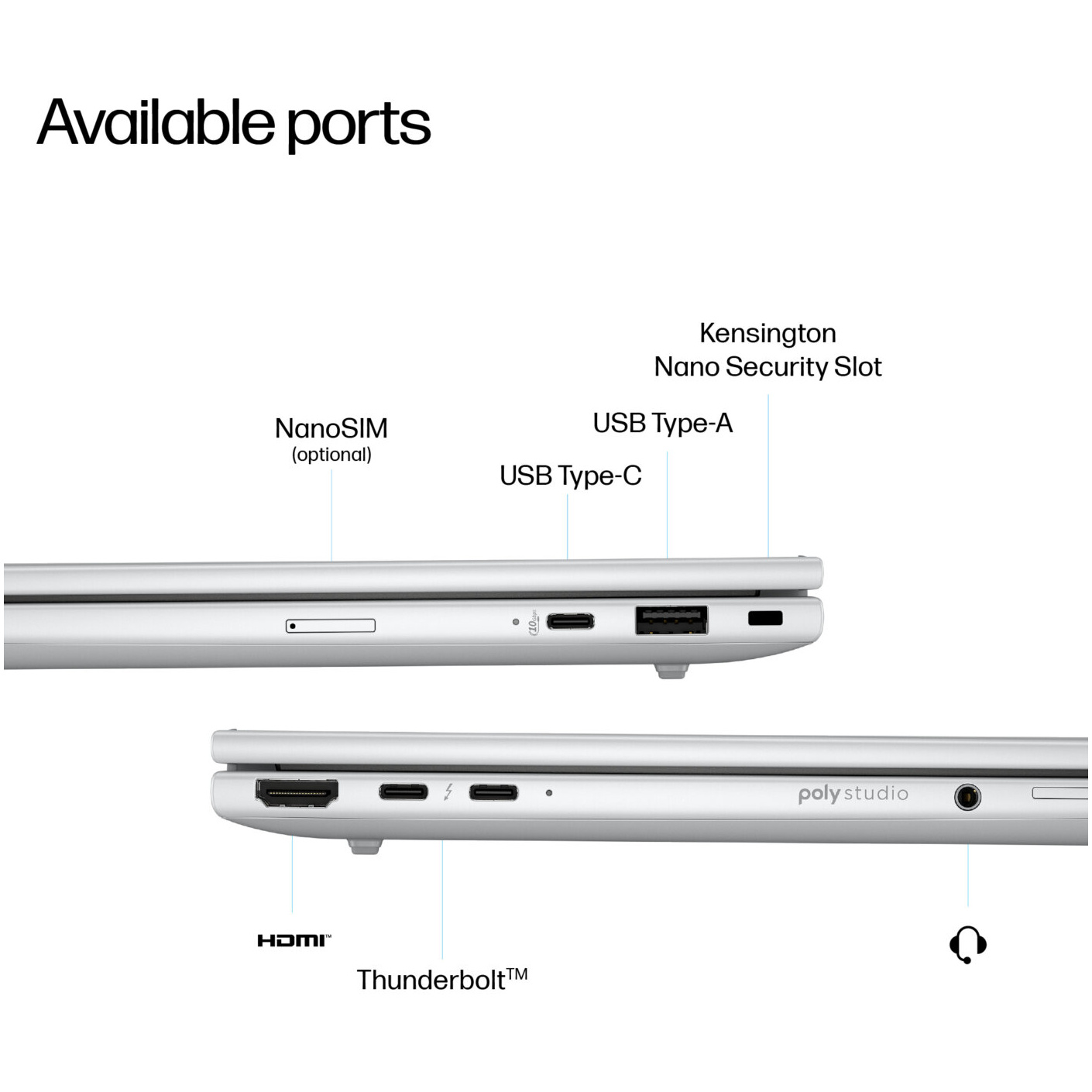 HP EliteBook 8 G1 Core™ Ultra 7 268V 1TB SSD 32GB 14" WUXGA (1920x1200) TOUCHSCREEN IPS WIN11 Pro GLACIER SILVER Backlit keyboard – תמונה 3