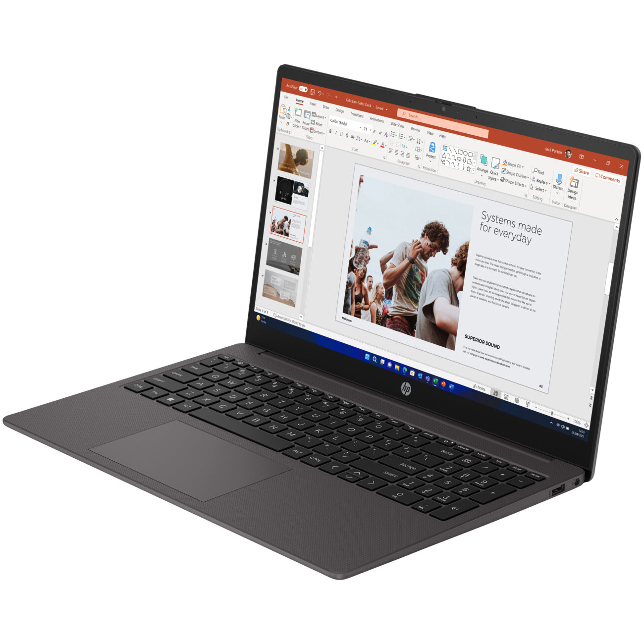 HP 255 G10 Ryzen™ 3 7320U 256GB SSD 4GB 15.6" (1920x1080) FreeDOS DARK ASH SILVER – תמונה 4