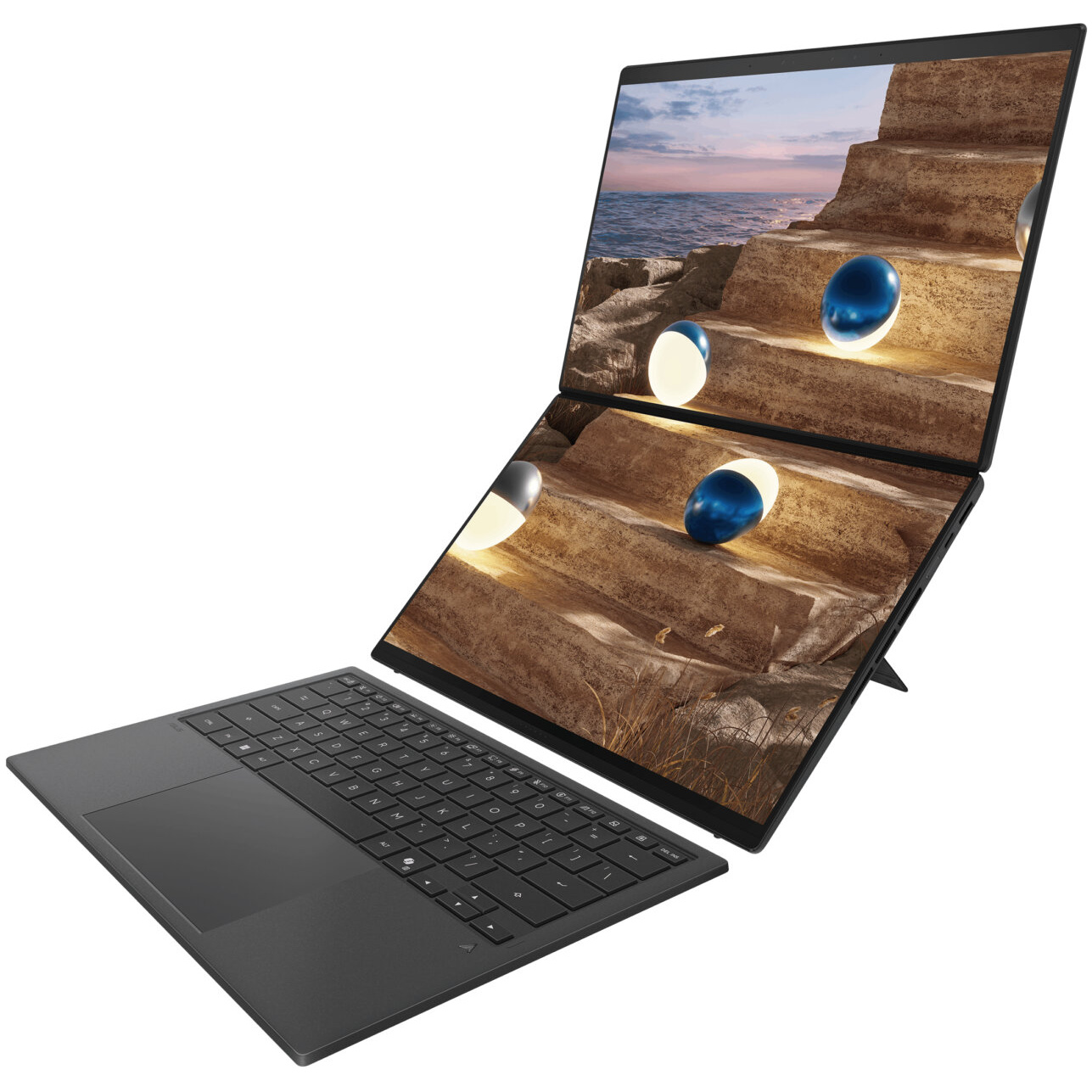 Asus ZenBook DUO UX8407AA-PSX9T Core™ Ultra X9 388H 1TB SSD 32GB DUAL 14.5" (2880x1800) OLED TOUCHSCREEN 144Hz WIN11 MOHER GRAY Detacheable Backlit Keyboard Sleeve and Stylus Included – תמונה 5