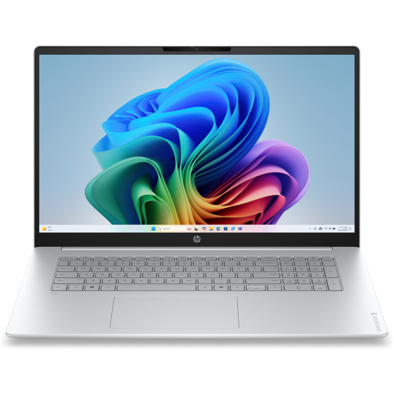 HP OmniBook 3 17-DG0099 Core™ Ultra 5 225U 512GB SSD 8GB 17.3" (1920x1080) WIN11 GLACIER SILVER Backlit Keyboard