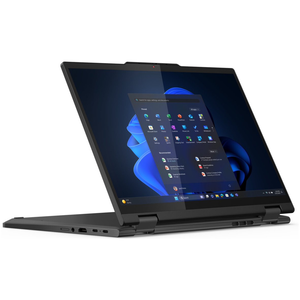 Lenovo ThinkPad T14s 2-IN-1 Core™ Ultra 7 255U 512GB SSD 16GB 14" (1920x1200) TOUCHSCREEN WIN11 Pro ECLIPSE BLACK Backlit Keyboard FP Reader שלוש שנות אחריות אתר לקוח – תמונה 2