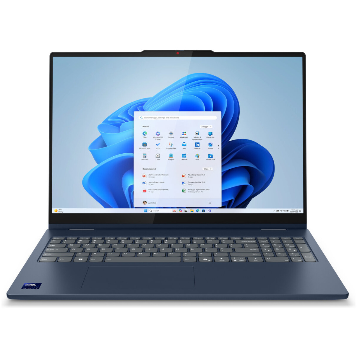 Lenovo 5 2-IN-1 16IAL10 Core™ Ultra 7 255U 1TB SSD 16GB 16" (1920x1200) TOUCHSCREEN WIN11 COSMIC BLUE Backlit Keyboard – תמונה 2