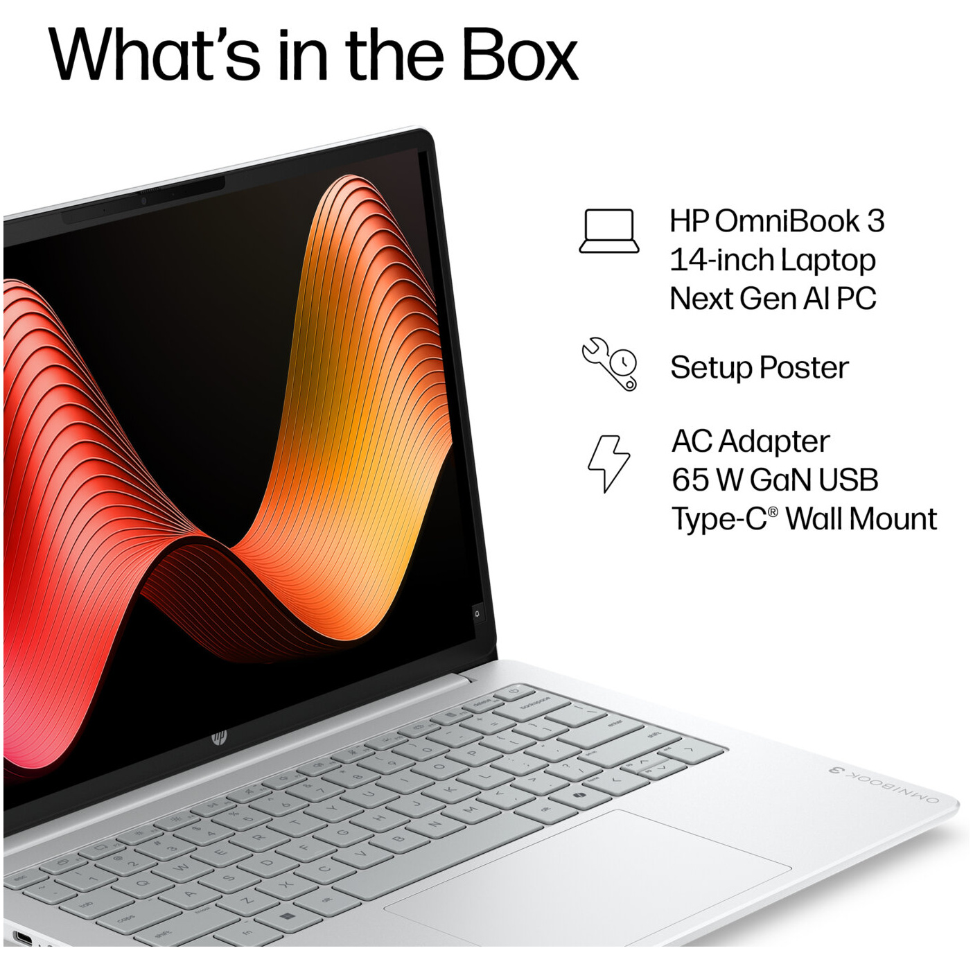 HP OmniBook 3 14-HZ0088 Snapdragon® X X1-26-100 256GB SSD 8GB 14" (1920x1200) OLED WIN11 STARLIT BLUE – תמונה 6