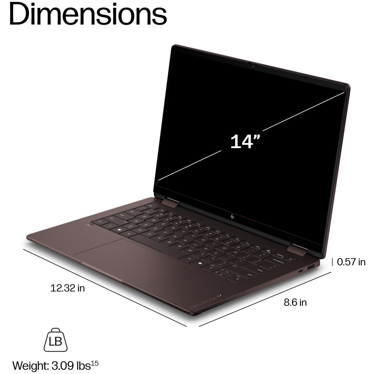 HP OmniBook X Flip 14-KC0013 AMD Ryzen™ AI 5 430 512GB SSD 16GB 14" (1920x1200) OLED TOUCHSCREEN WIN11 DEEP ESPRESSO Backlit Keyboard – תמונה 6
