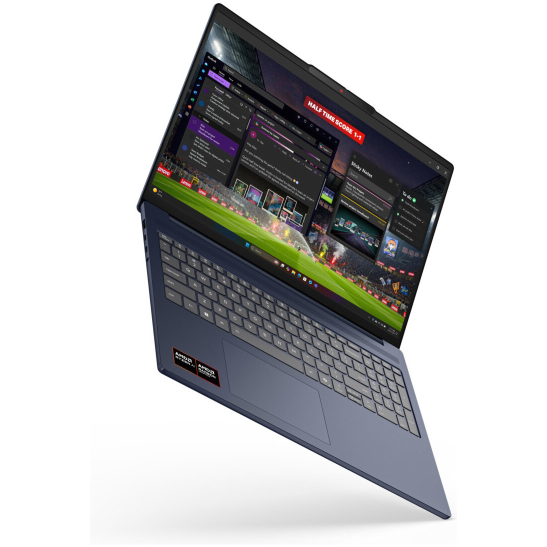 Lenovo SLIM 5 16AGP11 AMD Ryzen™ AI 7 445 1TB SSD 16GB 16" (1920x1200) TOUCHSCREEN 120Hz WIN11 COSMIC BLUE Backlit Keyboard – תמונה 5
